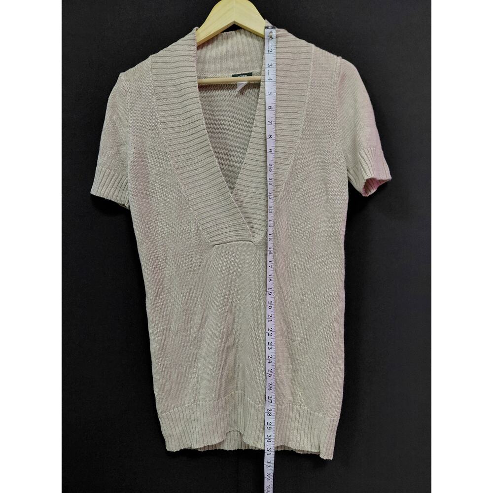 J.CREW Linen Knit Top Beige Solid Short Sleeve 100% Linen Women Size S - Picture 5 of 8